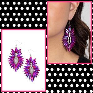 2/$10 Paparazzi Turn up the Luxe - Pink Earrings